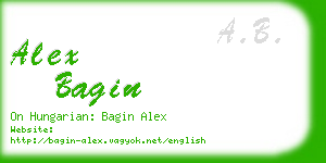 alex bagin business card